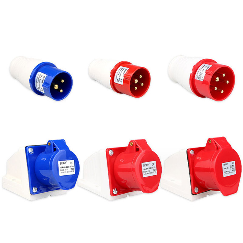 TXA Industrial Plug And Socket Coupler Waterproof IP44 IP67 3/4/5Pins 16A/32A/63A/125A