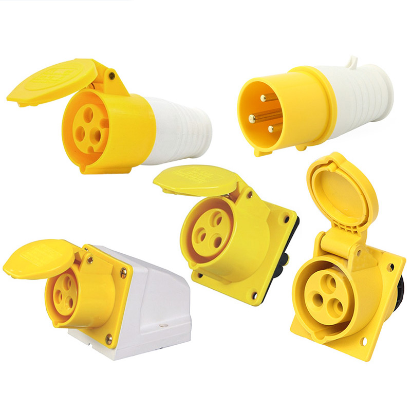 TXA-4H Yellow Industrial Plug And Socket Coupler Waterproof 3Pins 16A/32A/63A